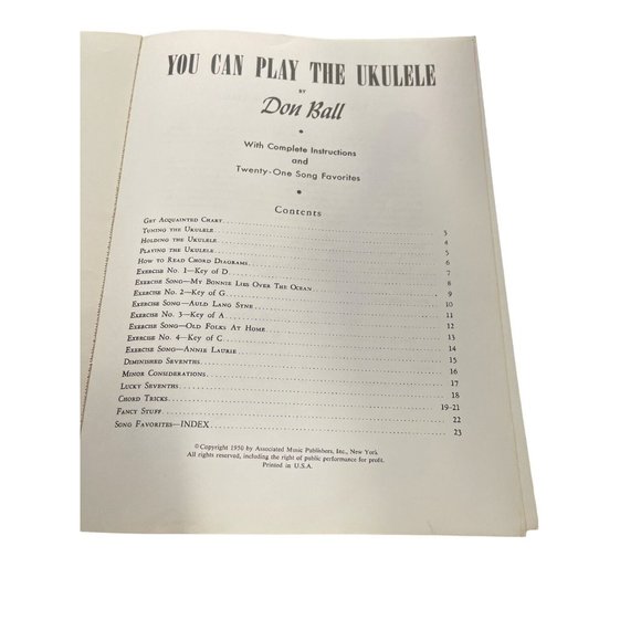You Can Play the Ukulele Don Ball 1950 21 songs Beginner Instruction Vintage - Picture 3 of 3